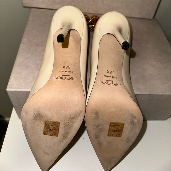 Jimmy Choo Diamond Talura 100MM Patent Leather Pumps white - Picture 13 of 15